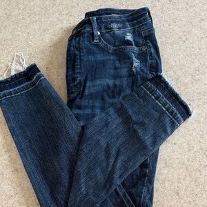 Judy Blue Dark Wash Distressed Ankle Jeans